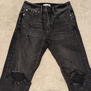 American Eagle Outfitters Black Distressed Jeans